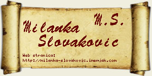 Milanka Slovaković vizit kartica